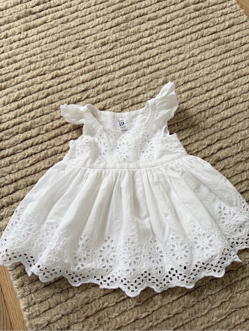 Baby Gap White Eyelet Ruffle Dress for Girls